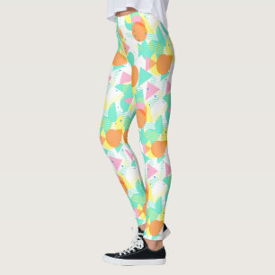 Funky Abstract Geometric Hip 50s Pattern Leggings