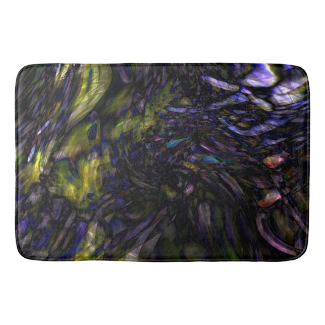 Funky Abstract Glass Art Colour Splash Modern Glam Bath Mat (Front)