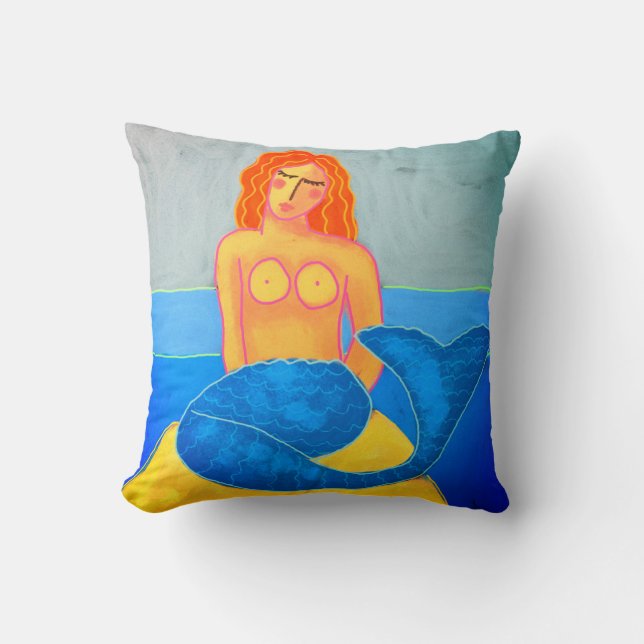 Funky Abstract Mermaid Cushion (Front)