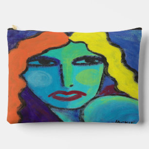Funky Abstract Painting on Accessory Pouch