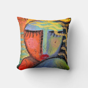 Funky Abstract Portrait of a Woman Cushion