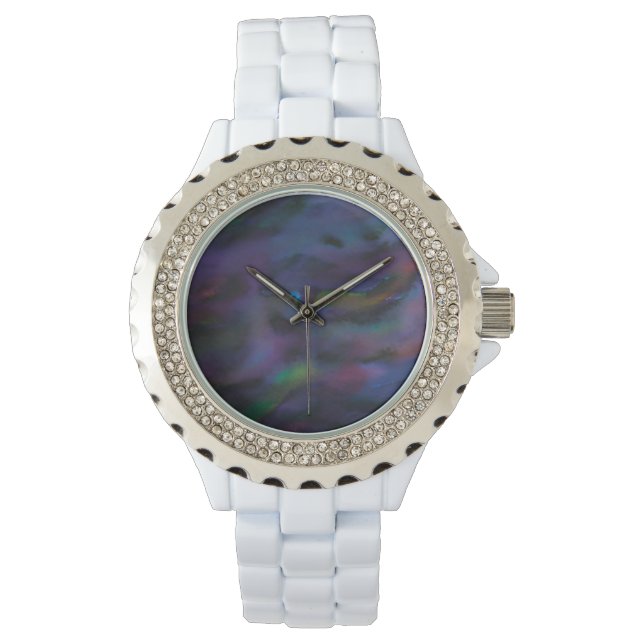 Funky abstract smokey purples water color watch (Front)