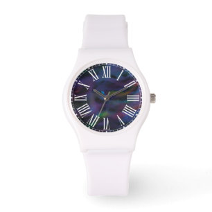 Funky abstract smokey purples water color watch