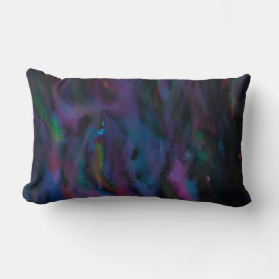 Funky abstract smokey purples water colour round c lumbar cushion
