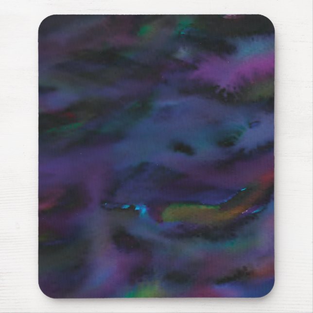 Funky abstract smokey water color  mouse pad (Front)