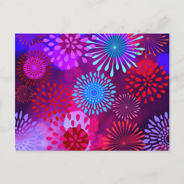 Funky Abstract Sparkle Shine Flower Petals Postcard (Front)