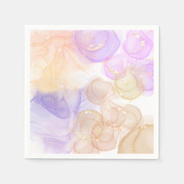 Funky abstract summer purple yellow colours  napkin (Front)