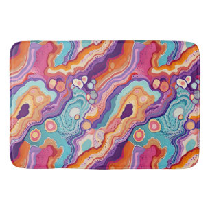Funky Agate Geode Abstract Pattern Bathroom Bath Mat