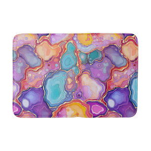 Funky Agate Geode Abstract Pattern Bathroom Bath Mat