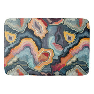 Funky Agate Geode Abstract Pattern Bathroom Bath Mat