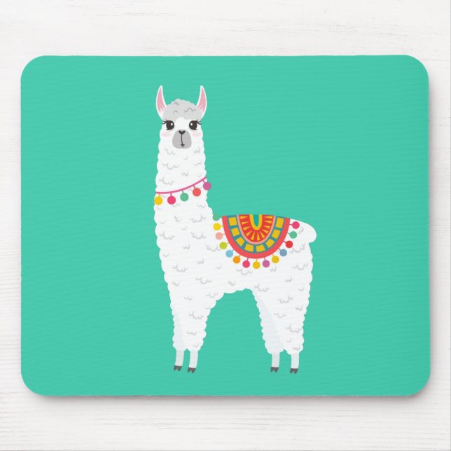 Funky Alpaca llama drama cute animal Mouse Pad (Front)