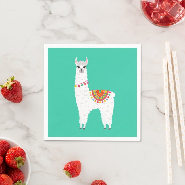 Funky Alpaca llama drama cute animal Napkin (Insitu)