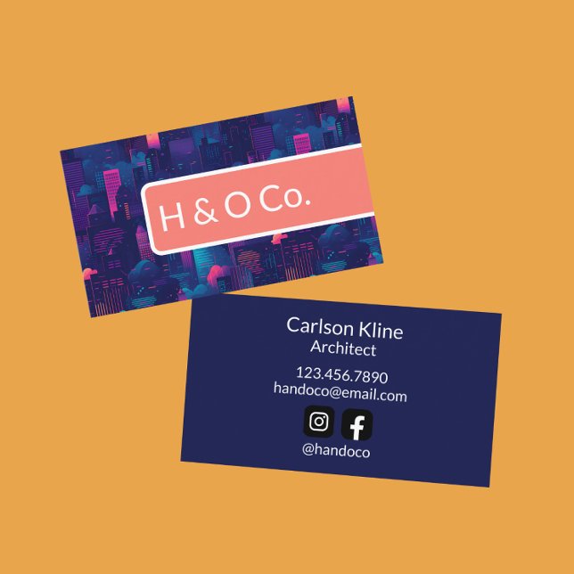 Funky and Bold Colour Block Business Card (Creator Uploaded)