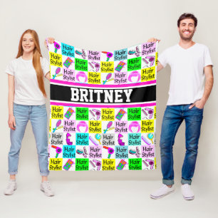 FUNKY AND CHIC PERSONALIZED HAIR STYLISY FLEECE BLANKET