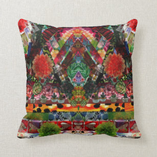 Funky and Colourful Abstract Floral Pillow