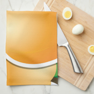 Funky apricot tea towel