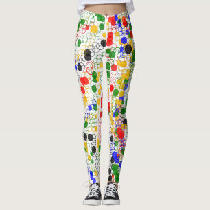 Funky Art Deco Circle Rings Leggings