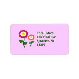 Funky Art Flowers Label