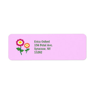 Funky Art Flowers Return Address Label