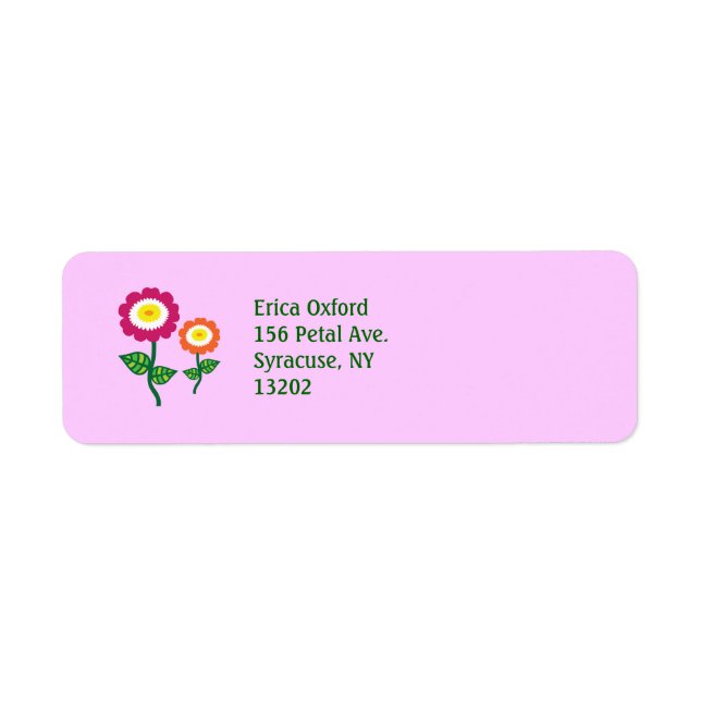 Funky Art Flowers Return Address Label (Front)