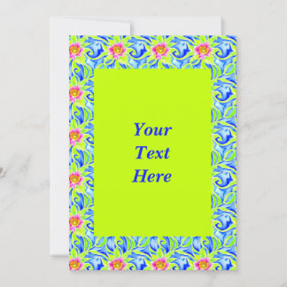Funky Art Nouveau Watercolor Floral Invitation