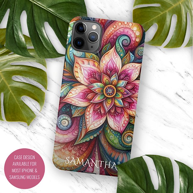 Funky Artsy Colourful Paisley Floral Art Pattern Case-Mate iPhone Case (Creator Uploaded)