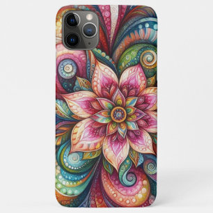 Funky Artsy Colourful Paisley Floral Art Pattern iPhone 11 Pro Max Case