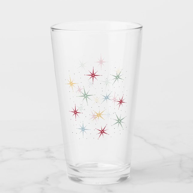 Funky Atomic Starburst Mid Century Retro Glass (Front)