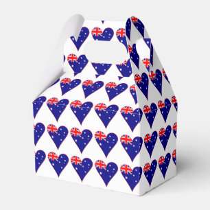 Funky Australia Heart Flag Red Border Favour Box