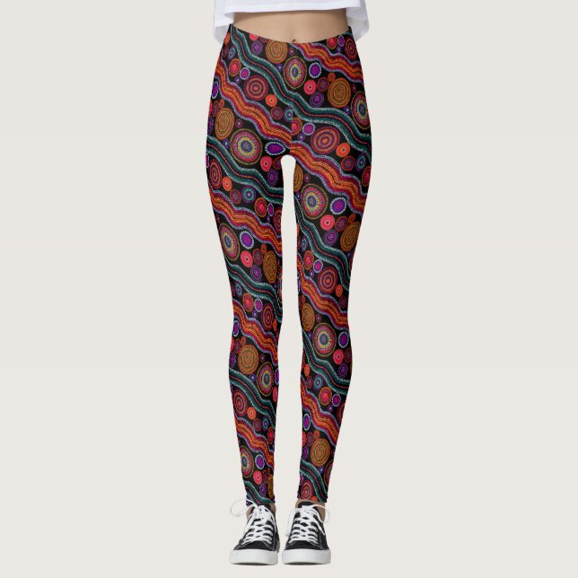 Funky Australian Dot Pattern Leggings (Front)