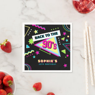 Funky Back To The 90's Retro 30th Birthday Party Napkin