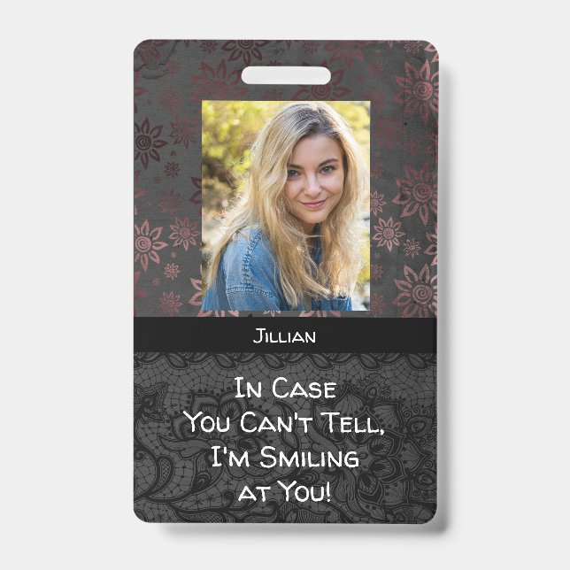 Funky Badge: Share Smile While Wearing Mask ID Badge (Front)