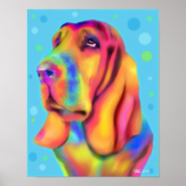 Funky Basset Hound Poster (Front)