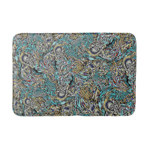 Funky bath mat multi-coloured modern design