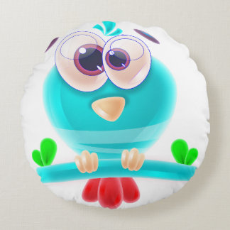 Funky Birdie Round Pillow