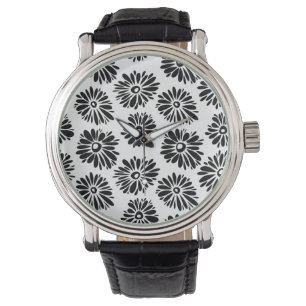 Funky Black and white floral Watch