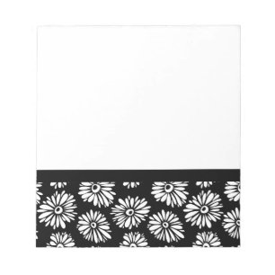 Funky Black and white flowers Notepad