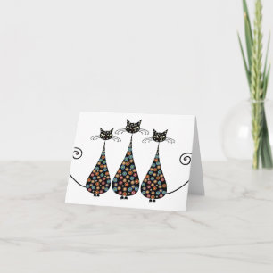 Funky Black Catin Notecards