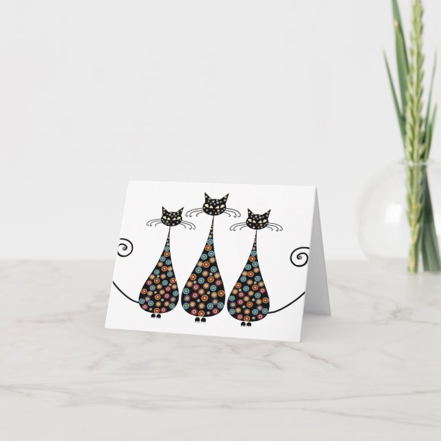 Funky Black Catin Notecards (Front)
