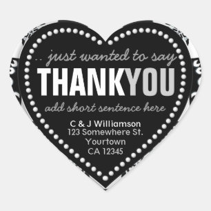 Funky Black White Tribal Thank You Sticker