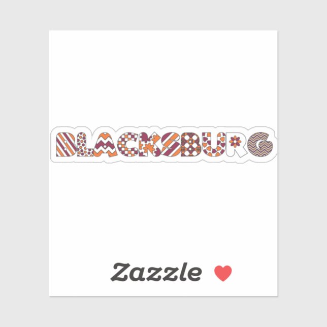 Funky Blacksburg Va Sticker (Sheet)