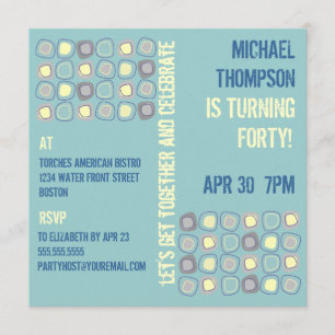 Funky Blocks Adult Birthday Party Invitation
