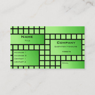 Funky Blocks Business Card, Bright Green Card