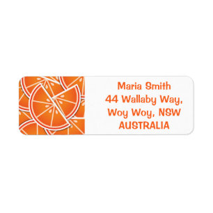 Funky blood orange wedges return address label