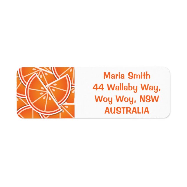 Funky blood orange wedges return address label (Front)