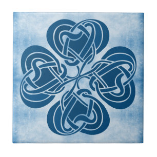 Funky Blue Celtic Knot Ceramic Tile