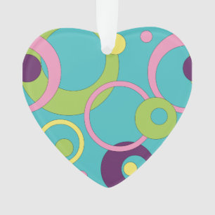 Funky Blue Circles Acrylic Ornament