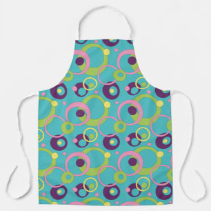 Funky Blue Circles All-Over Print Apron