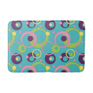 Funky Blue Circles Bath Mat