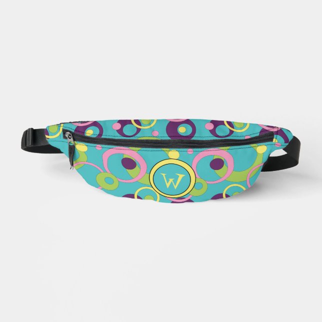 Funky Blue Circles Bum Bags (Front)